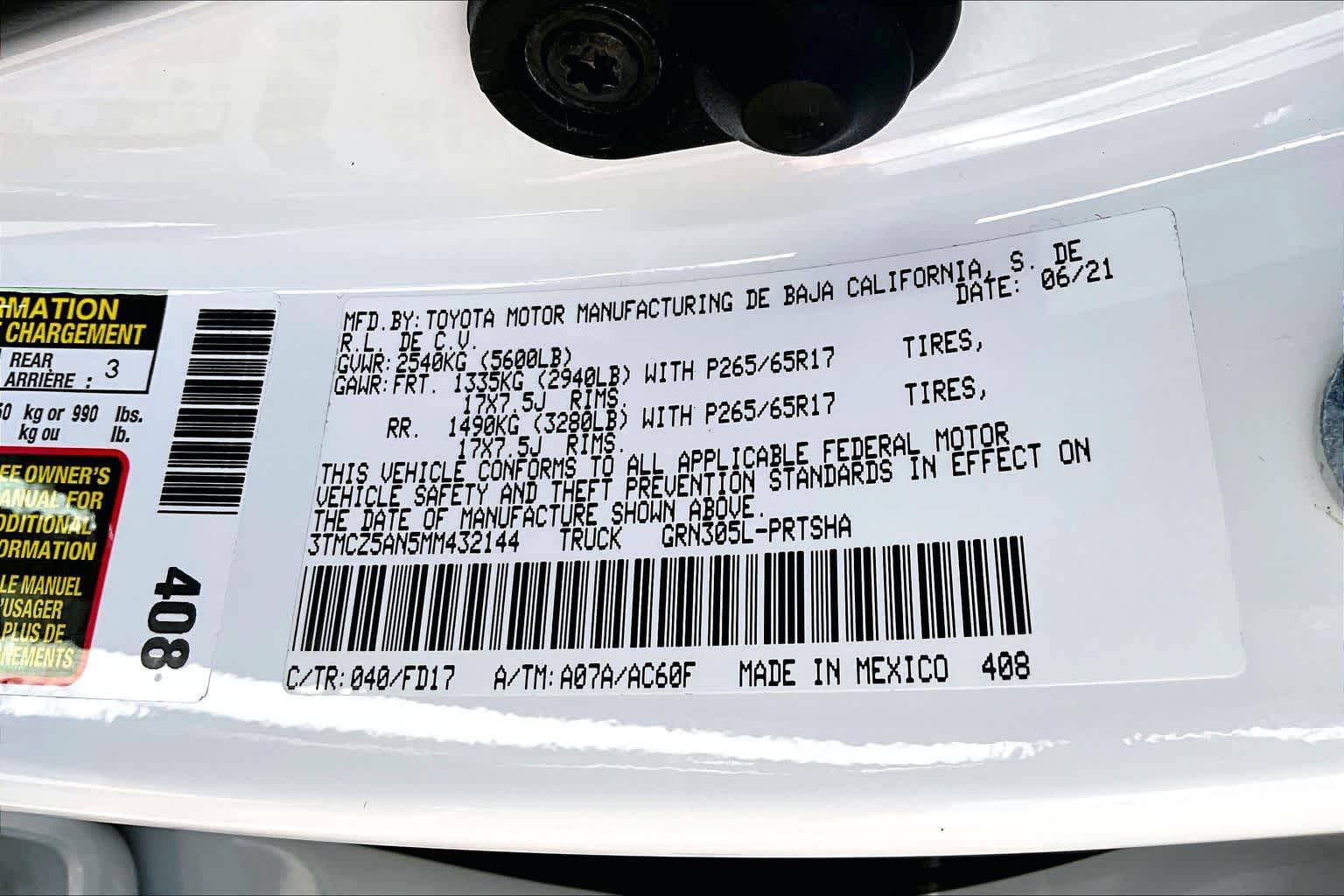 2021 Toyota Tacoma 4WD